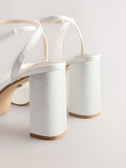 Ivory Forever Comfort® Wedding Platfrom Strappy Bridal Block Heels - Image 9 of 10