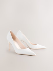 White Standard/Wide Fit Leather Mid Court Shoes - Image 6 of 10