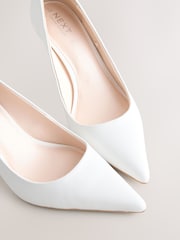 White Standard/Wide Fit Leather Mid Court Shoes - Image 9 of 10