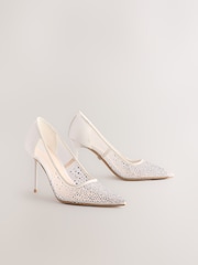 Ivory Forever Comfort® Wedding Point Toe Jewel Mesh Wedding Courts - Image 1 of 5