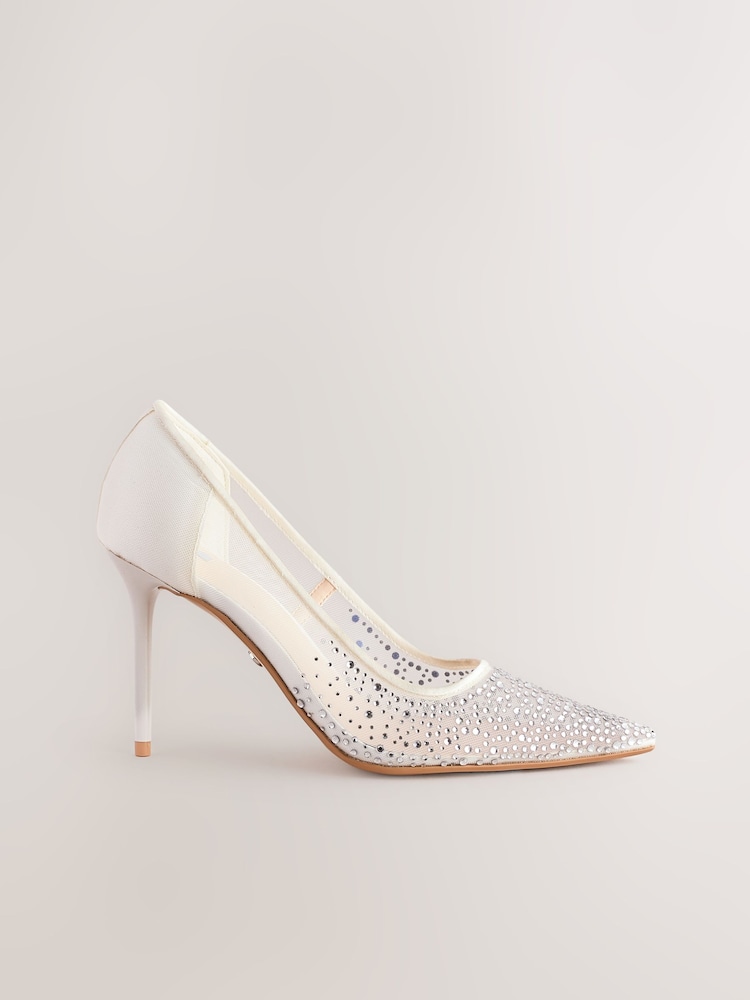 Ivory Forever Comfort® Wedding Point Toe Jewel Mesh Wedding Courts - Image 2 of 5
