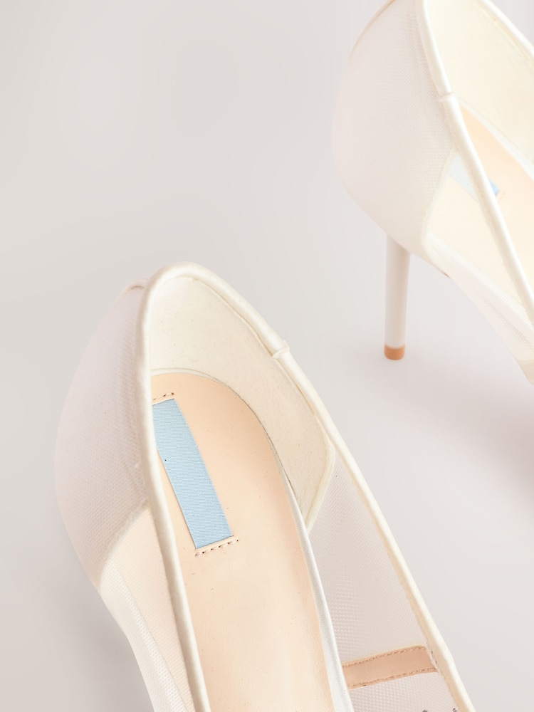 Ivory Forever Comfort® Wedding Point Toe Jewel Mesh Wedding Courts - Image 5 of 5
