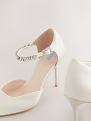 Ivory Forever Comfort® Wedding Point Toe Jewel Ankle Strap Bridal Heels - Image 5 of 6