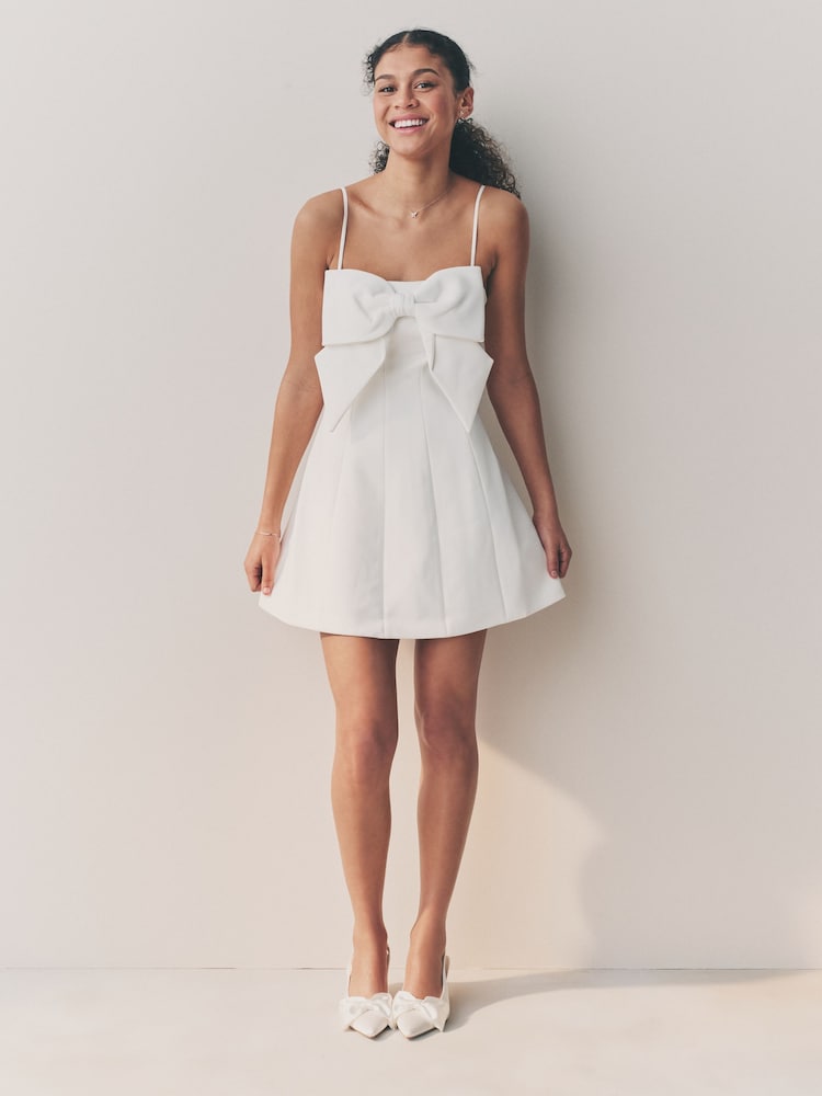 Ivoor - Forever Comfort® bruidsschoenen met puntneus, strik en lage hak - Image 2 of 10