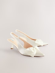 Ivoor - Forever Comfort® bruidsschoenen met puntneus, strik en lage hak - Image 5 of 10
