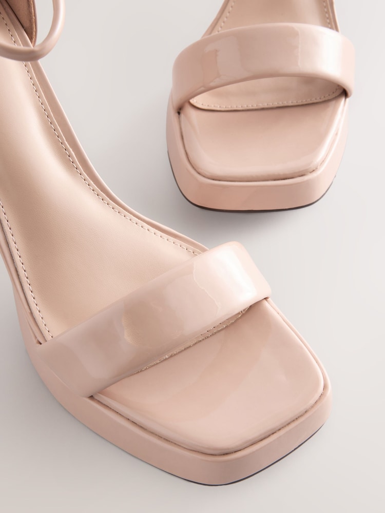 Pink Nude Forever Comfort® Square Toe Platform Flare Heels - Image 8 of 8