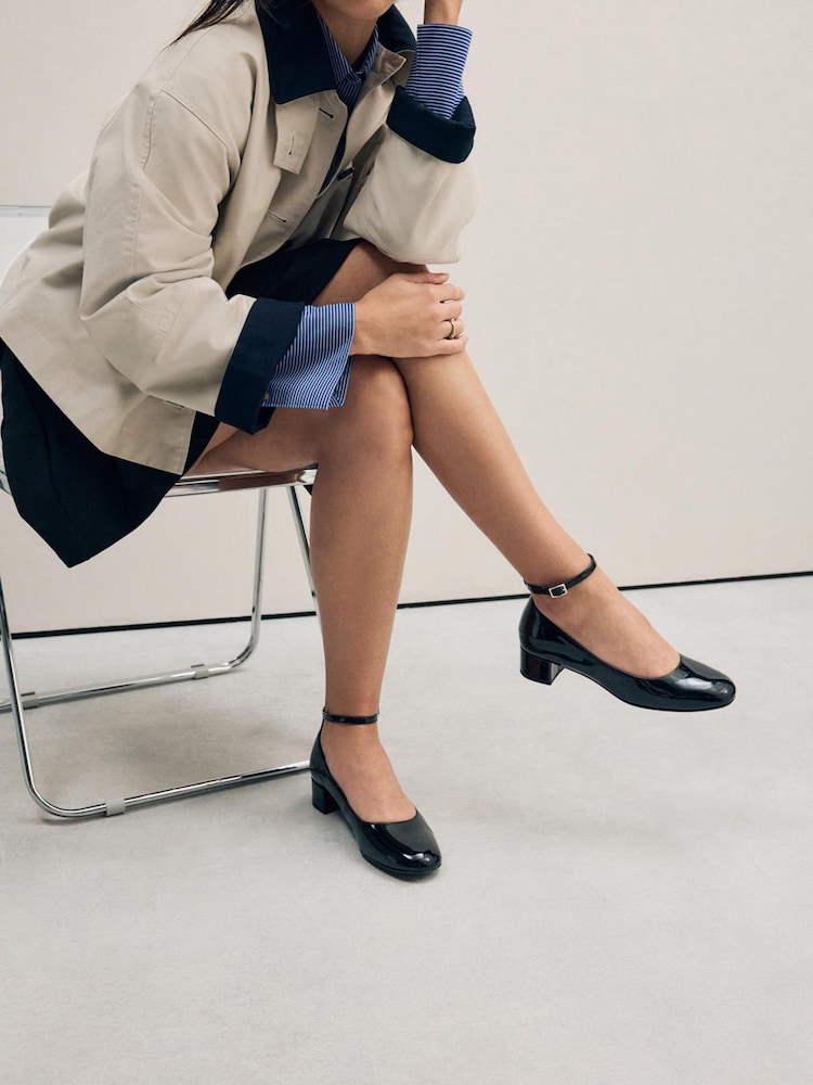 Black Forever Comfort® Round Toe Low Block Courts - Image 1 of 5