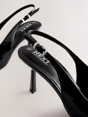 Black Forever Comfort® Point Toe Sling Back Heels - Image 5 of 7