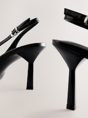 Black Forever Comfort® Point Toe Sling Back Heels - Image 7 of 7