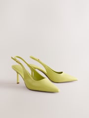 Lime Green Forever Comfort® Point Toe Sling Back Heels - Image 2 of 5