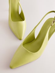 Lime Green Forever Comfort® Point Toe Sling Back Heels - Image 3 of 5