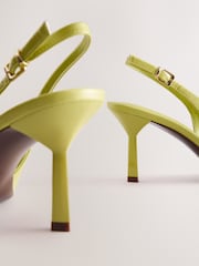 Lime Green Forever Comfort® Point Toe Sling Back Heels - Image 4 of 5