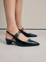 أسود - حذاء Mary Jane بكعب قصير بتصميم مدبب من الأمام من Forever Comfort® - صورة 1 من 7