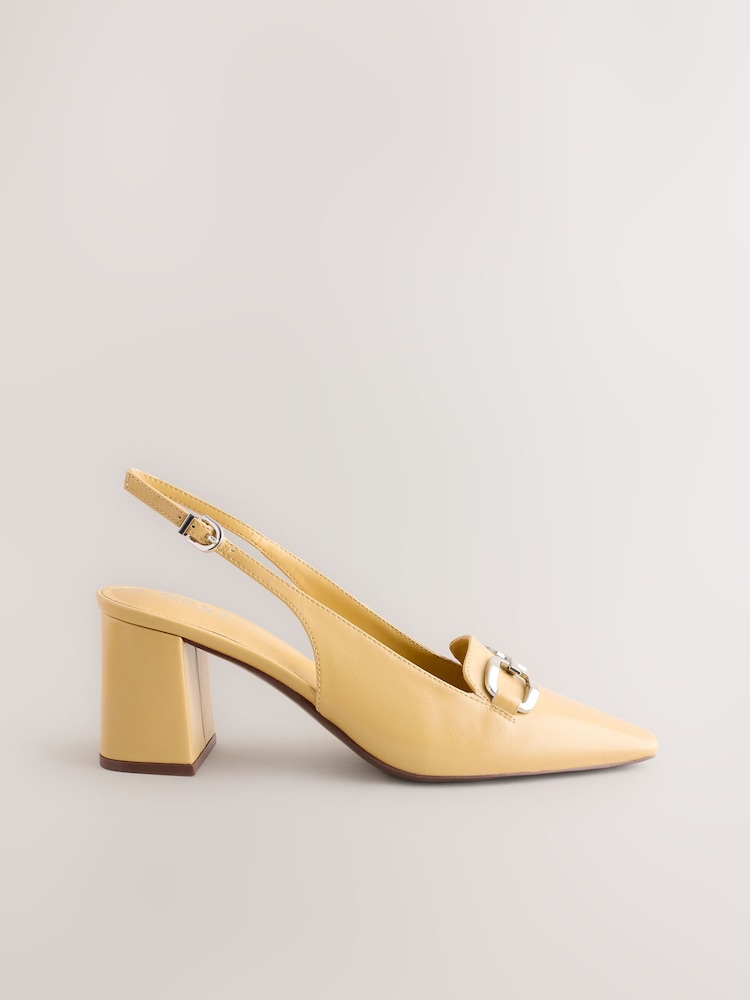 Buttermilk Yellow - Forever Comfort® Square Toe Hardware Slingback Block Heels - Image 2 of 6 Buttermilk Yellow - Forever Comfort® Square Toe Hardware Slingback Block Heels - Image 2 of 6