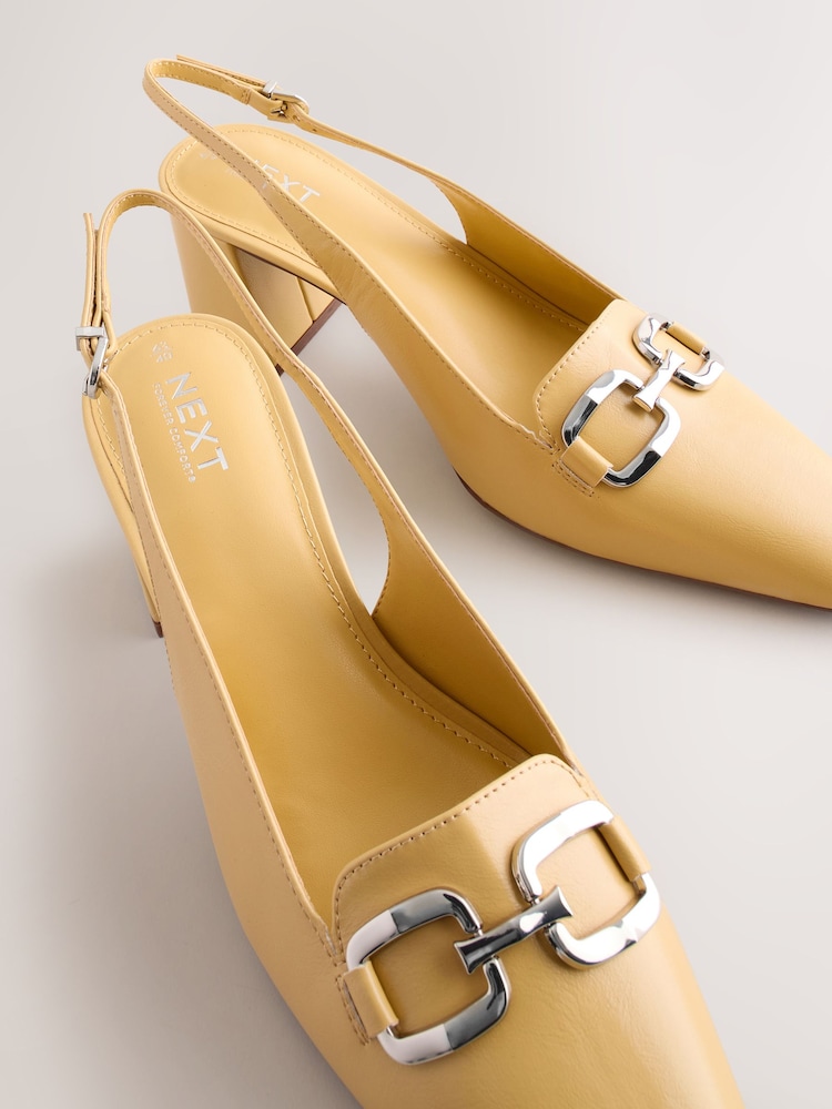 Buttermilk Yellow - Forever Comfort® Square Toe Hardware Slingback Block Heels - Image 6 of 6 Buttermilk Yellow - Forever Comfort® Square Toe Hardware Slingback Block Heels - Image 6 of 6