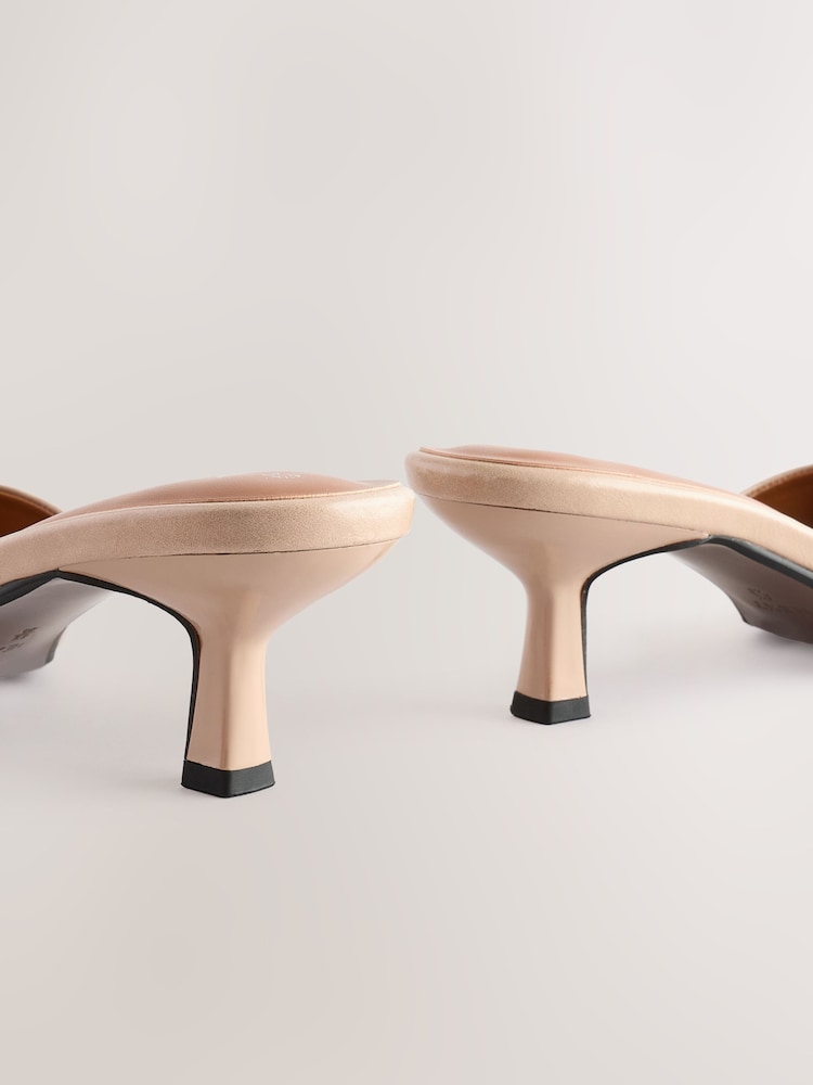 Camel Nude Forever Comfort® Point Eyelet Kitten Mules - Image 8 of 10