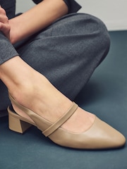 Camel Forever Comfort® Premium Leather Mary Jane Slingback Shoes - Image 4 of 9
