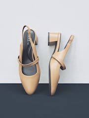 Camel Forever Comfort® Premium Leather Mary Jane Slingback Shoes - Image 5 of 9