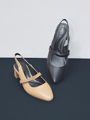 Camel Forever Comfort® Premium Leather Mary Jane Slingback Shoes - Image 8 of 9