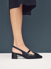 Black Forever Comfort® Premium Leather Mary Jane Slingback Shoes - Image 1 of 11
