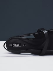 Black Forever Comfort® Premium Leather Mary Jane Slingback Shoes - Image 10 of 11
