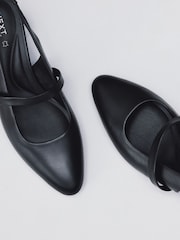 Black Forever Comfort® Premium Leather Mary Jane Slingback Shoes - Image 11 of 11
