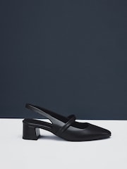 Black Forever Comfort® Premium Leather Mary Jane Slingback Shoes - Image 7 of 11