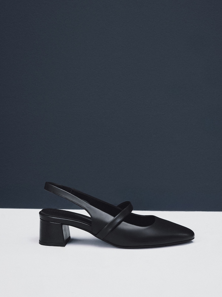 Black Forever Comfort® Premium Leather Mary Jane Slingback Shoes - Image 7 of 11