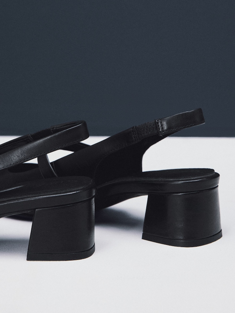 Black Forever Comfort® Premium Leather Mary Jane Slingback Shoes - Image 9 of 11