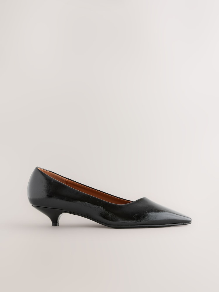 Black Forever Comfort® Point Chisel Toe Kitten Heel Shoes - Image 2 of 5