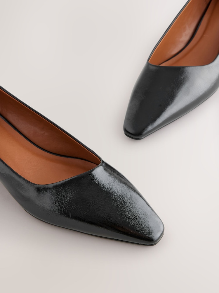 Black Forever Comfort® Point Chisel Toe Kitten Heel Shoes - Image 3 of 5