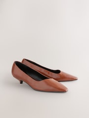 Tan Brown Forever Comfort® Point Chisel Toe Kitten Heel Shoes - Image 2 of 7