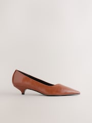 Tan Brown Forever Comfort® Point Chisel Toe Kitten Heel Shoes - Image 3 of 7