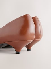 Tan Brown Forever Comfort® Point Chisel Toe Kitten Heel Shoes - Image 6 of 7