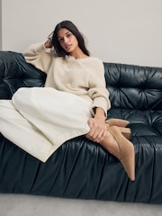 Camel Forever Comfort® Leather Point Toe Low Block Heels - Image 2 of 4