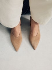 Camel Forever Comfort® Leather Point Toe Low Block Heels - Image 3 of 4