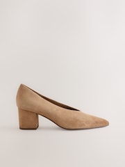 Camel Forever Comfort® Leather Point Toe Low Block Heels - Image 7 of 9