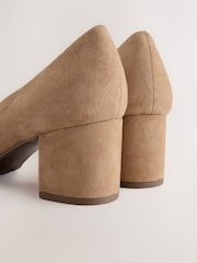Camel Forever Comfort® Leather Point Toe Low Block Heels - Image 8 of 9