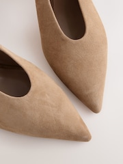 Camel Forever Comfort® Leather Point Toe Low Block Heels - Image 9 of 9