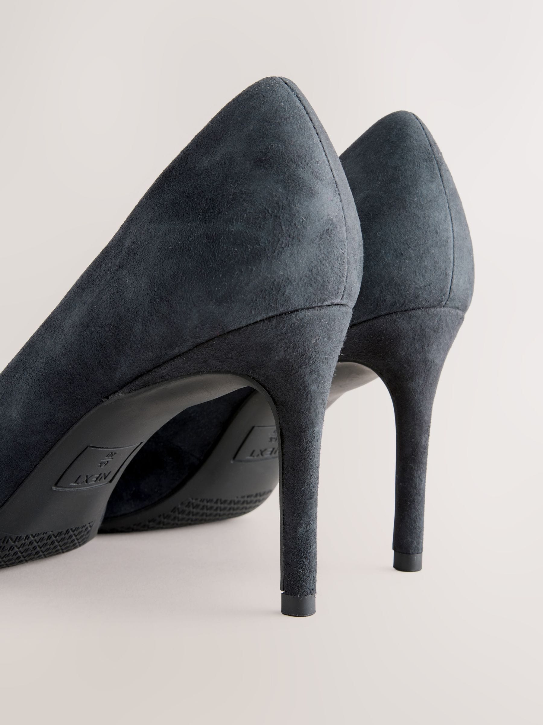 Buy Navy Suede Standard/Wide Fit Leather Mid Court Shoes from Next