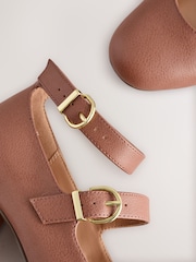 Pink Forever Comfort® Round Toe Double Buckle Block Heel Shoes - Image 11 of 11