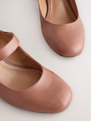 Pink Forever Comfort® Round Toe Double Buckle Block Heel Shoes - Image 9 of 11