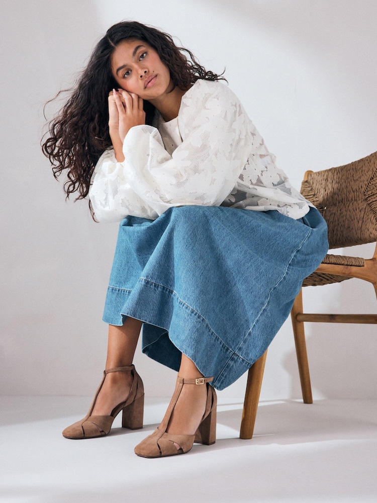 Block Heels Brown Velvet Heels Buy Camel Suede Leather Round Toe