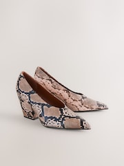Snake Standard Fit Forever Comfort® Point Toe Block Courts - Image 7 of 11