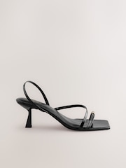 Black Toe Loop Heeled Sandals - Image 7 of 10