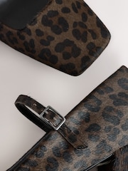 Leopard Forever Comfort® Leather Square Toe Block Heel Mary Jane Shoes - Image 10 of 11