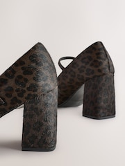 Leopard Forever Comfort® Leather Square Toe Block Heel Mary Jane Shoes - Image 8 of 11