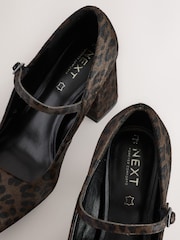 Leopard Forever Comfort® Leather Square Toe Block Heel Mary Jane Shoes - Image 9 of 11