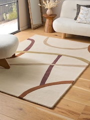 Dark Natural Carrie Linear Abstract Rug - Image 1 of 5