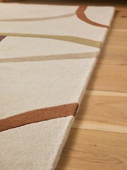 Dark Natural Carrie Linear Abstract Rug - Image 2 of 5